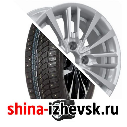 Колесо в сборе Viatti Brina Nordico (V-522) 205/65 R15 T 94 + КиК Модена-оригинал 6xR15 4×100 ET48 DIA54.1 Насыщенный темно-серебристый цвет в Ижевске